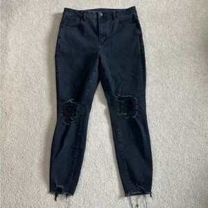 American eagle the dream jean black curvy super high rise jeggings in size 12